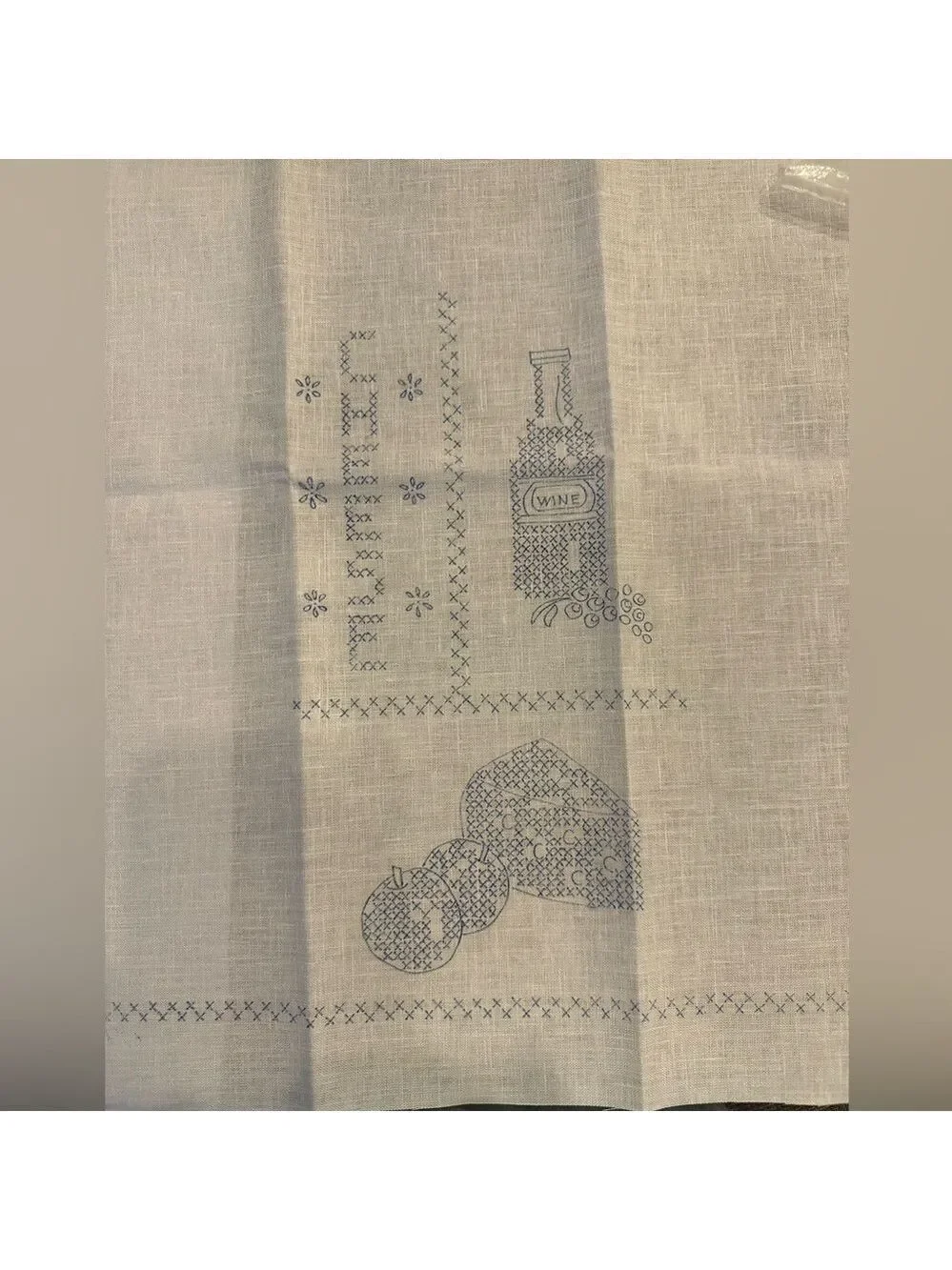 Vintage, Progress, one pair Stamped Kitchen Towels, 17x30”, + Embroidery Thread
